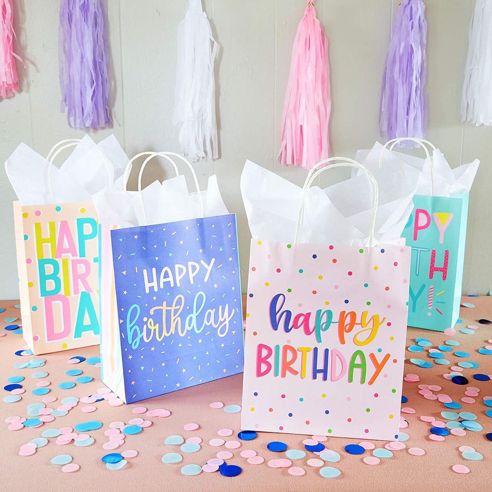 Festiko® 12 Pcs Pastel Color Paper Goodie Bags (27 X 21 X 11 CM) - Party  Favor Color Paper Bags, Goodie Candy Gift Paper Bags for Birthday /Wedding/Engagement/Party/Festivals : Amazon.in
