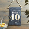 Personalized Birthday Welcome Sign for 40th Birthday Party with Stickers (9.5 x 15.5 In)