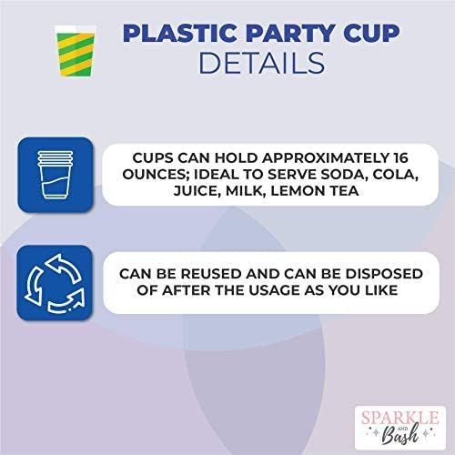 16 oz Gender Reveal Cups, Team Pink Team Blue Party Supplies (16 Pack)