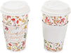 48 Pack Thanksgiving Disposable Paper Coffee Cups with Lids and Sleeve 15 oz, Party Decorations Supplies, Friendsgiving