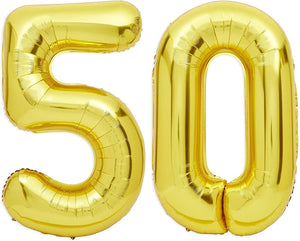 50th Birthday Decorations, Balloons, Cake Toppers and Party Banner (49 Pieces)
