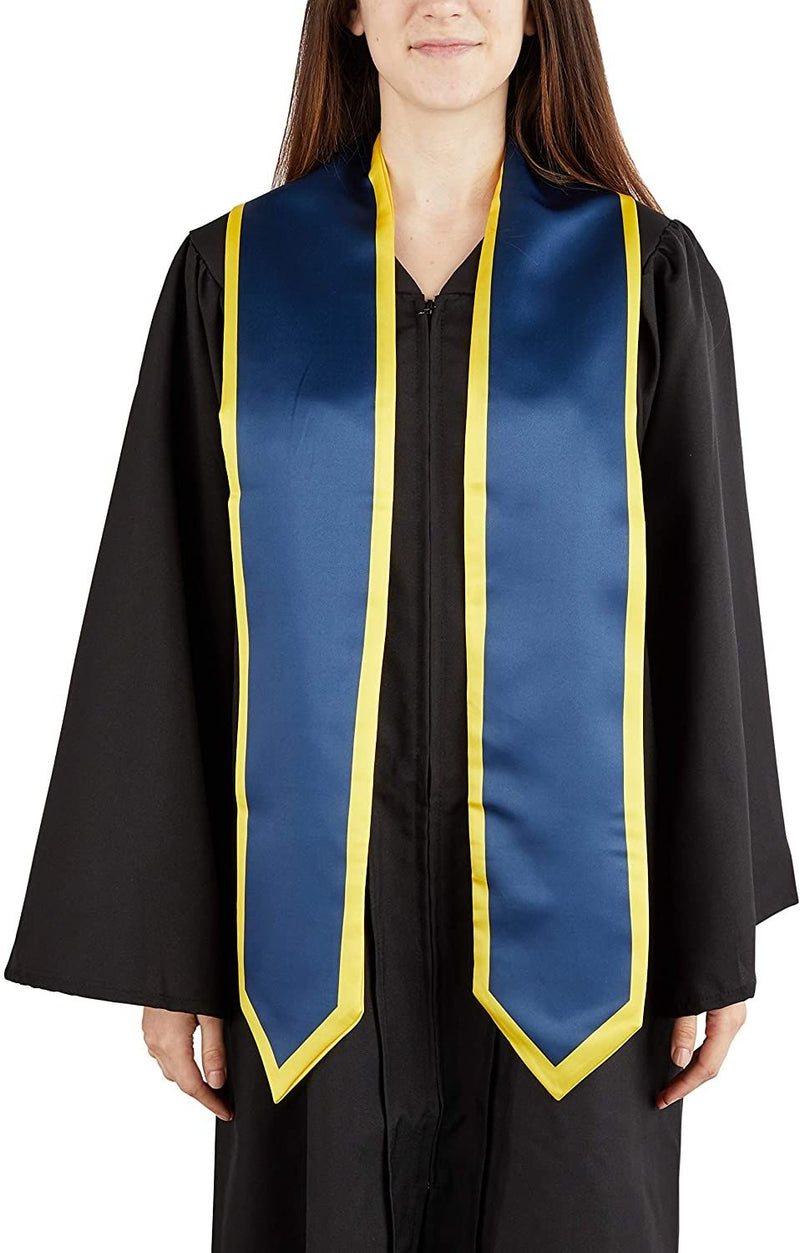 2 Pack Graduation Stole Sash, Navy Blue and Gold, 72 inches