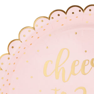 Scalloped Plates for 30th Birthday Party Supplies for Her, Cheers to 30 Years (9 In, 48 Pack)