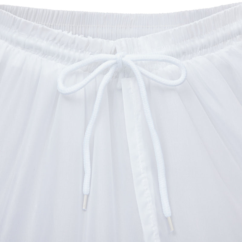 3-Hoop Petticoat Skirt for Bridal Dress, Adjustable White Lace Wedding Gown Underskirt (Waist 22-40 In; 28 In Length)