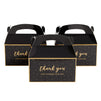 24-Pack 6.3x3.5x3.5-Inch Black Party Favor Gable Boxes, Thank You Gift Boxes for Birthday, Wedding, and Baby Shower Celebrations