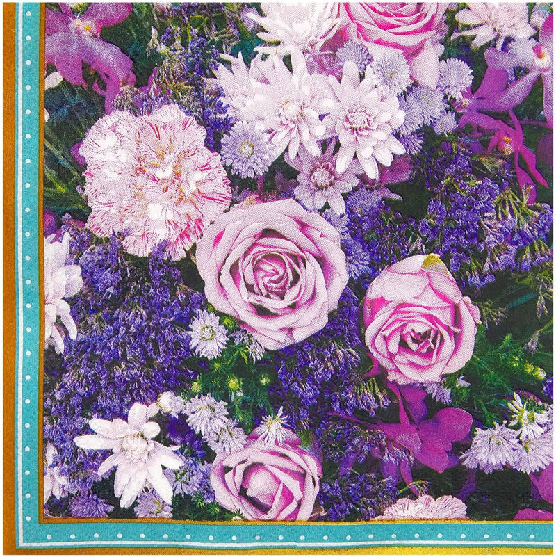 Purple Rose Paper Napkins for Birthday Parties, Bridal Shower (6.5 In, 150 Pack)