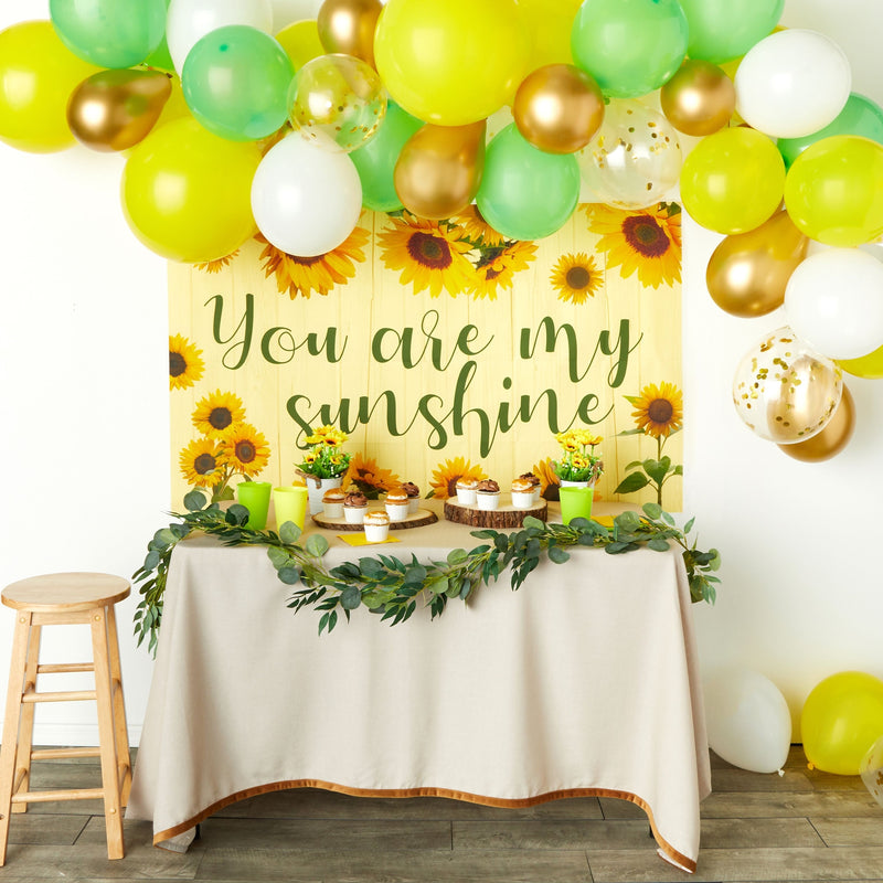 Sunflower Baby Shower Birthday Party Decorations, You are My Sunshine Banner and Arch Design Balloons (75 Piece Set)