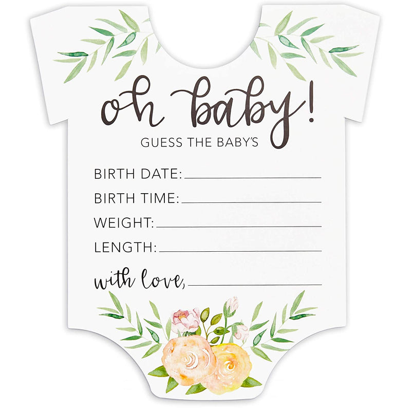 Baby Shower Prediction Cards (5.6 x 5 in, 50 Pack)