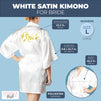 White Satin Kimono Robe for Bride, Wedding, Party Favor (Large)