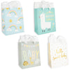 Sparkle and Bash Baby Shower Gift Bags (12 Count), 4 Designs
