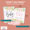 Baby Shower Games, Don’t Say Baby (Pink, 8 x 10 in, 61 Pieces)