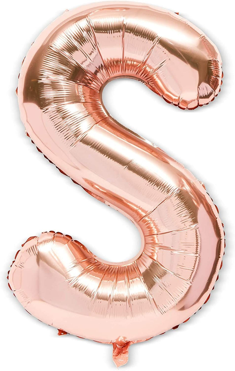 Rose Gold Foil Letter S Party Balloons (40 in, 2 Pack)