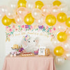 80 Pieces Elephant Baby Shower Decorations for Girl, Balloon Kit and 5x3 Backdrop (White, Pink, Gold)