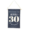 Personalized Birthday Welcome Sign for 30th Birthday Party with Stickers (9.5 x 15.5 In)