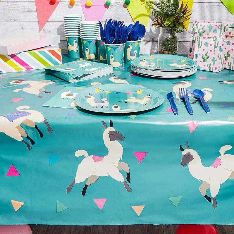 Sparkle and Bash Llama Party Plastic Table Cloth Cover (3 Pack)