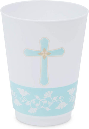 16 oz Baptism Tumbler Cups, First Communion Decorations, Party Supplies (16 Pack)