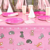 Hot Pink Plastic Tablecloth for Cat Birthday Party (54 x 108 In, 3 Pack)