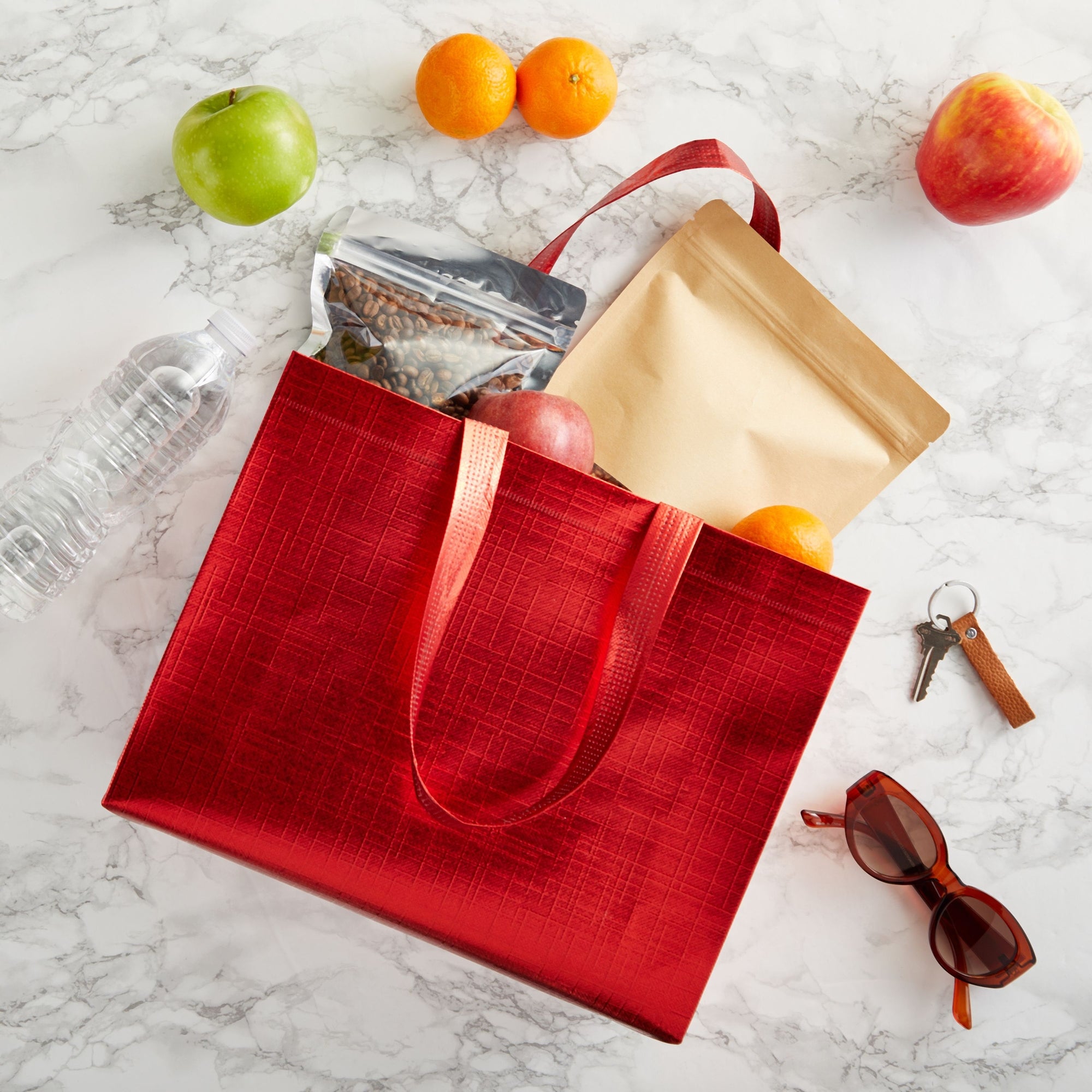 20Pack NonWoven Reusable Shopping Bags with Handles, 10x3.9x12.6Inc