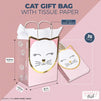 15 Pack Cat Gift Bags for Birthday Party Favors w/ 20 Sheets of Tissue Paper, 8 x 10 x 4.7 in