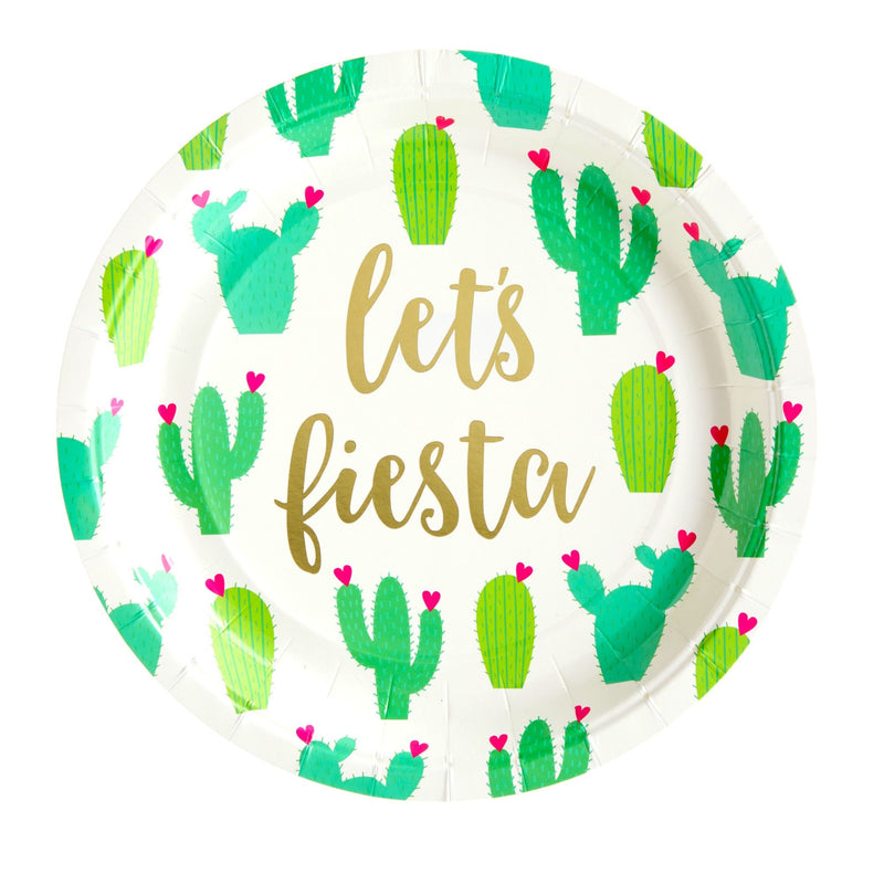 145 Pieces Let's Fiesta Party Supplies, Cactus Plates, Napkins, Cups, Cutlery, Tablecloth for Birthday, Bachelorette Decorations (Serves 24)