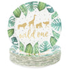 Wild One Paper Plates for Safari Party (9 Inches, 48 Pack)