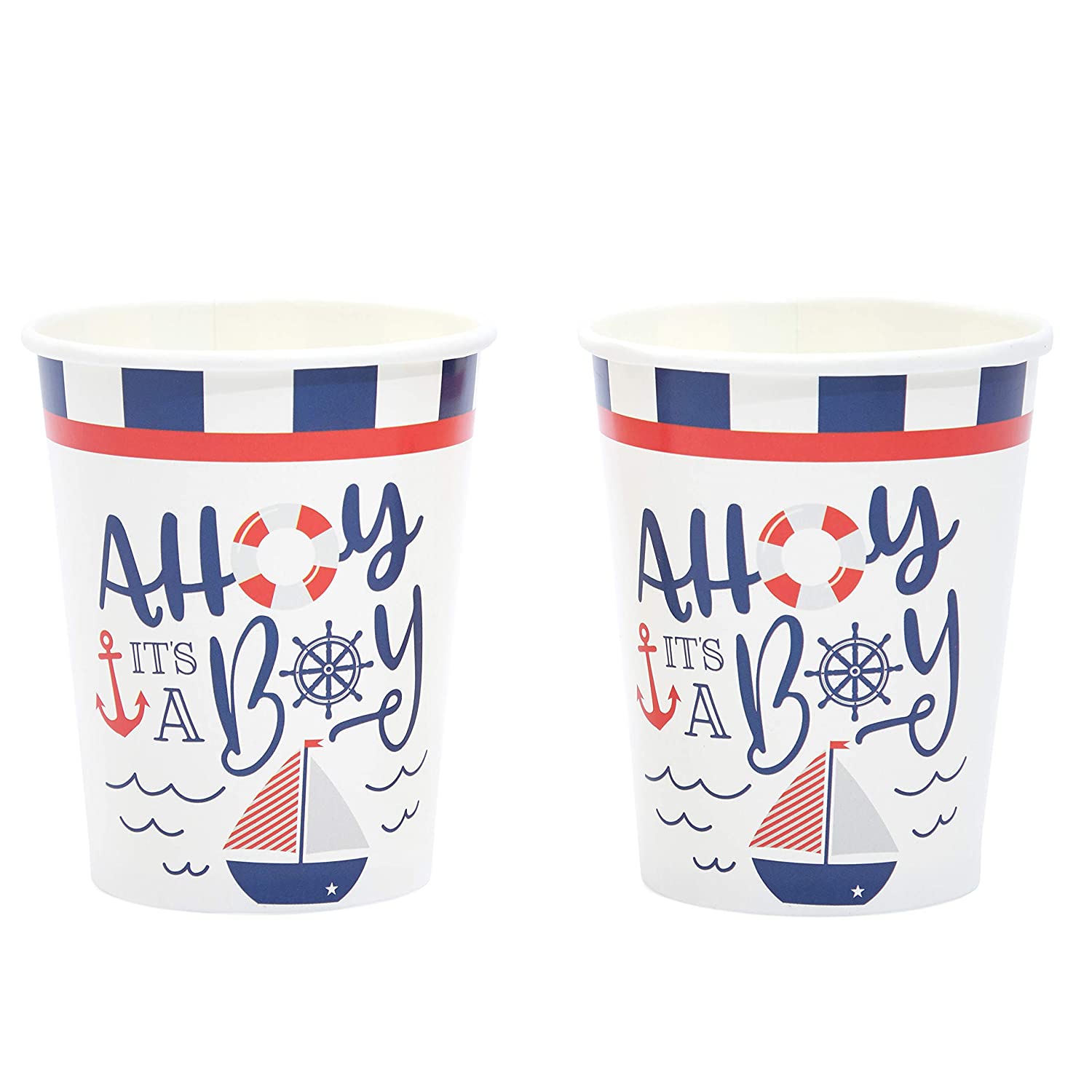 Sparkle And Bash 16 Pack Nautical Plastic Cups For Baby Shower (16 Oz) :  Target