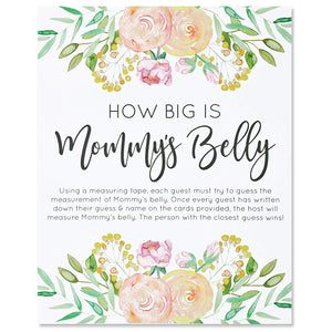 Guess Mommy's Belly Baby Shower Party Game (28 Pieces)