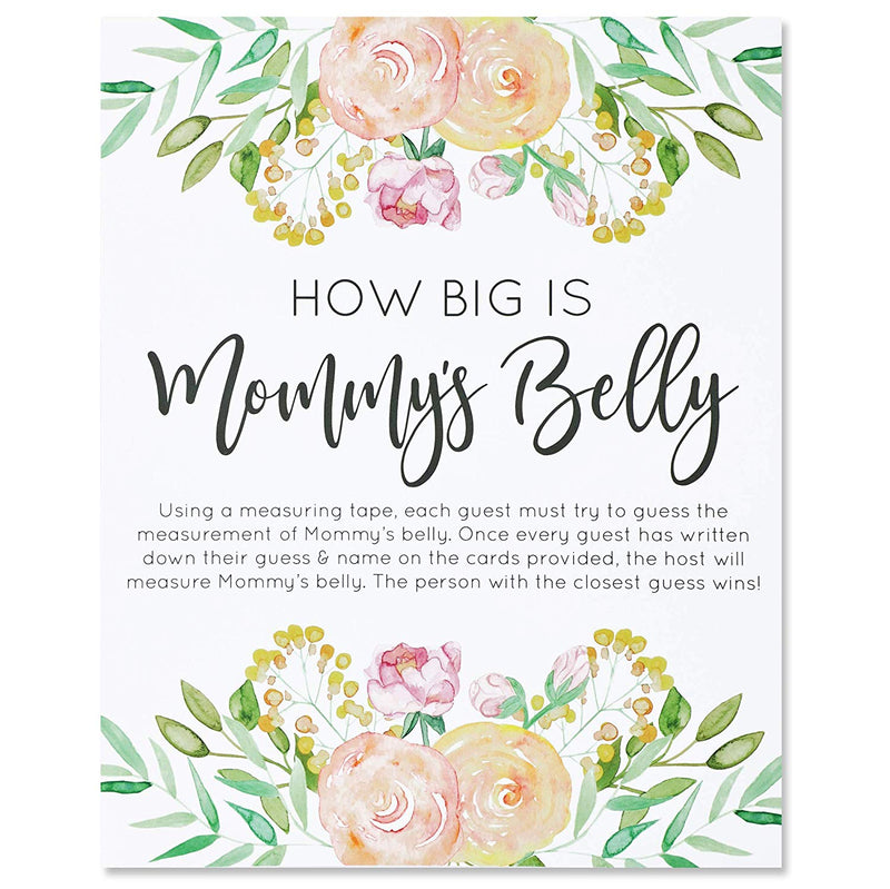 Guess Mommy's Belly Baby Shower Party Game (28 Pieces)