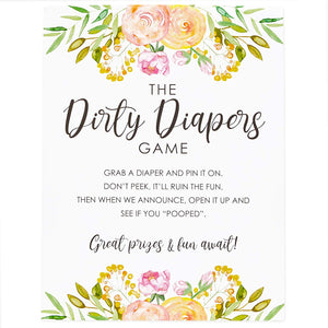 Dirty Diaper Baby Shower Game for Boys (8.5 x 11 Inches, 13-Pack)