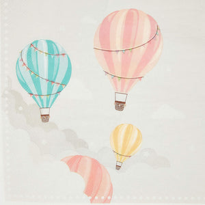 Hot Air Balloon Paper Napkins for Baby Shower Party (6.5 x 6.5 In, 100 Pack)
