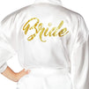 White Satin Kimono Robe for Bride, Wedding, Party Favor (Large)