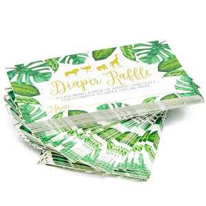 Sparkle and Bash Diaper Raffle Tickets for Baby Shower (60 Count) Jungle Safari