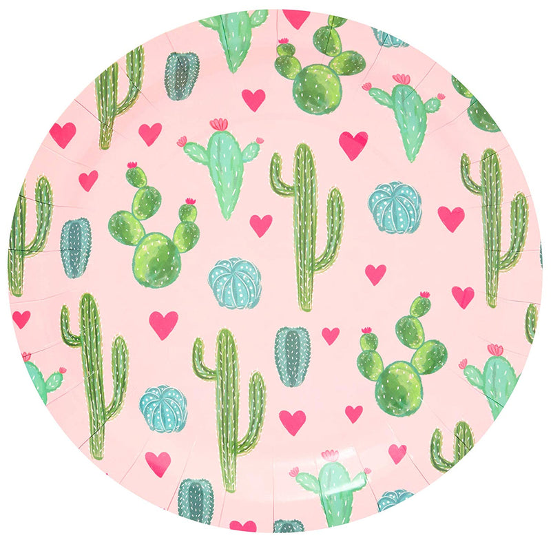Cinco De Mayo Party Supplies, Cactus Plates (Pink, 9 in., 80 Pack)