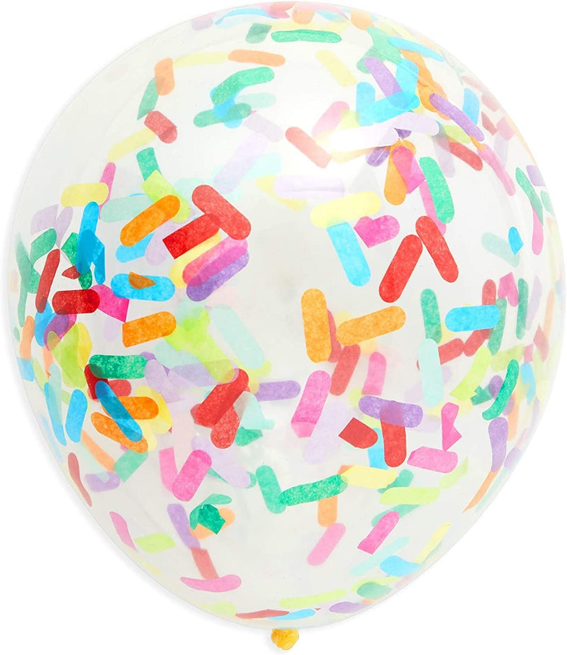 52 Piece Latex and Confetti Sprinkles Balloons with Balloon Weight for Birthday Themed Ice Cream Party
