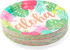 48-Pack Aloha Hawaiian Paper Plates, Luau Birthday Party Decorations (9 in)