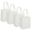 White Burlap Gift Bags with Handles, Reusable Jute Tote Bags for Grocery Shopping (8 x 10 x 3.94 In, 4 Pack)