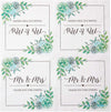 Succulent Floral Mr. and Mrs. Paper Napkins for Wedding (6.5 In, 100 Pack)