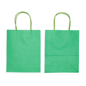 50 Pack Medium Green Gift Bags with Handles, Bulk Set for Birthday Party Favors (8 x 10 x 4 In)