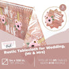 Rustic Plastic Tablecloth for Weddings (54 x 108 in, 3 Pack)