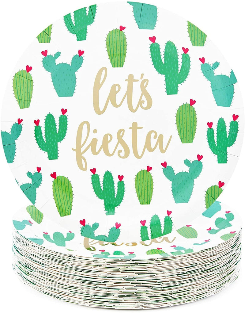 48-Pack Cinco De Mayo Party Supplies, Let’s Fiesta Plates (9 in)