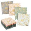 100 Pack Gold Foil Floral Paper Napkins for Wedding Reception, Scalloped Edges, 4 Colors, (English Garden, 5 x 5 In)