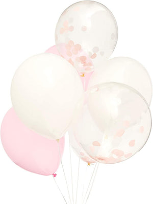 Sparkle and Bash Baby Shower Balloons (52 Piece Set), Rose Gold, Pink, White