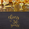 Black Plastic Tablecloth for 30th Birthday Party (54 x 108 in, 3 Pack)