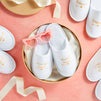 Set of 5 Bridesmaids Slippers for Bride, Bridesmaids, Maid of Honor, Wedding, Bridal Shower, Spa Party Favors (White, US Women's 6-9.5)