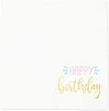 Gold Foil Happy Birthday Paper Napkins (5 x 5 Inches, 50 Pack)