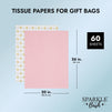 Pink Wrapping Tissue Paper Bulk for Gift Bags, 3 Decorative Colors (60 Sheets)