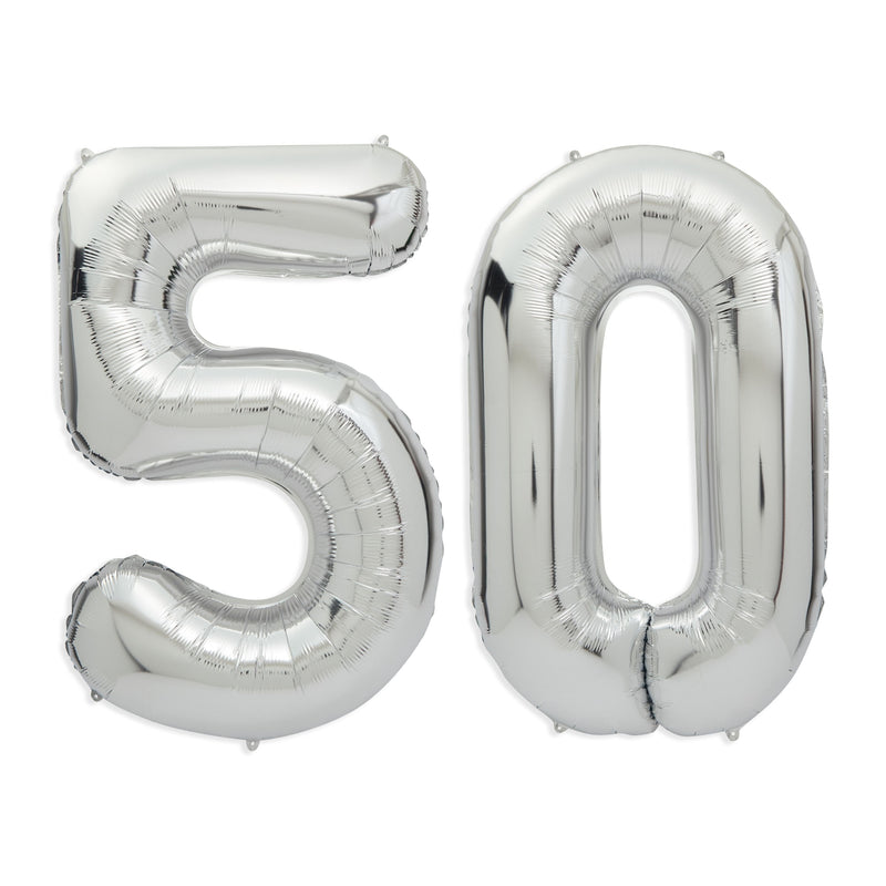 50th Birthday Party Decorations, Number 50 Balloons with Tassel Tail (39 Pieces)