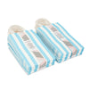 Light Blue Striped Party Favor Gift Bags with Handles for Boys Baby Showers (50 Pack)