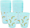 Blue Plastic Tumbler Cups, Pastel Rainbow Party Supplies (16 oz, 16 Pack)