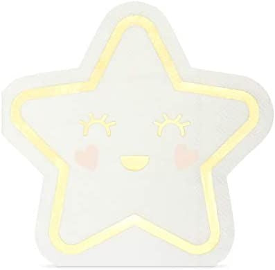 Twinkle Little Star Paper Napkins for Baby Shower, Gender Reveal Party (50 Pack)